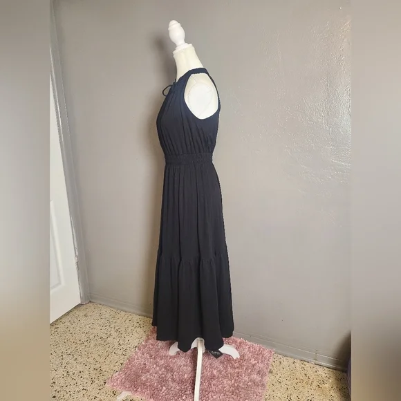 Zaful Black Sleeveless Comfy Layered Maxi Dress NWT Medium - Picture 3 of 11
